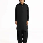 BLACK SEMI-FORMAL KAMEEZ SHALWAR
